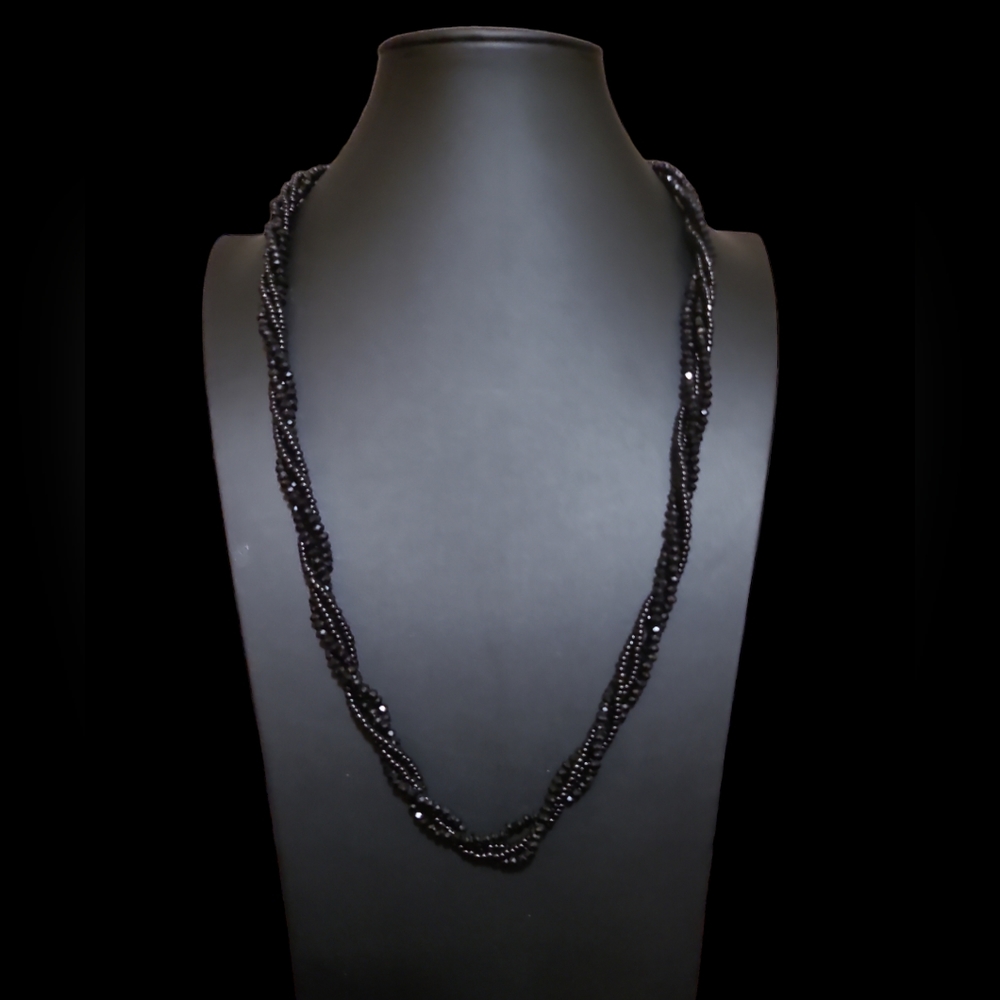 28" Black Joe Fresh Twisted Seed Bead Necklace Lot 8